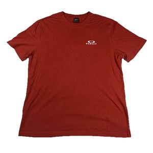 Oakley T Shirt Regular Fit‎ Size Large Orange Red Graphic Print Logo